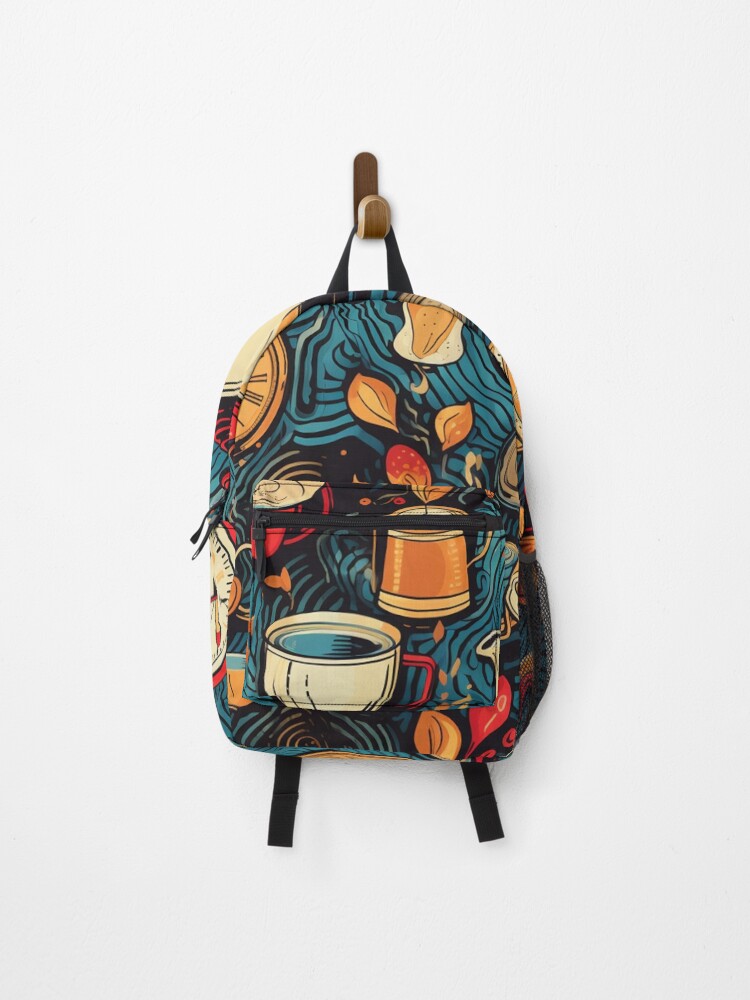 Thumbnail 1 of 3, Backpack, Coffe time pattern  designed and sold by SmileshareShop.