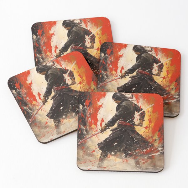 Item preview, Japanese samurai in fighting stance designed and sold by MaitionDesigns.