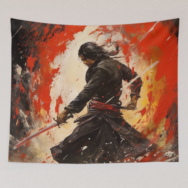 Item preview, Japanese samurai in fighting stance designed and sold by MaitionDesigns.