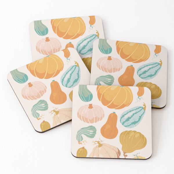 Item preview, Pumpkin harvest illustration. Colourful autumn vegetables patty pan, zucchini and squash designed and sold by Alika's Garden.