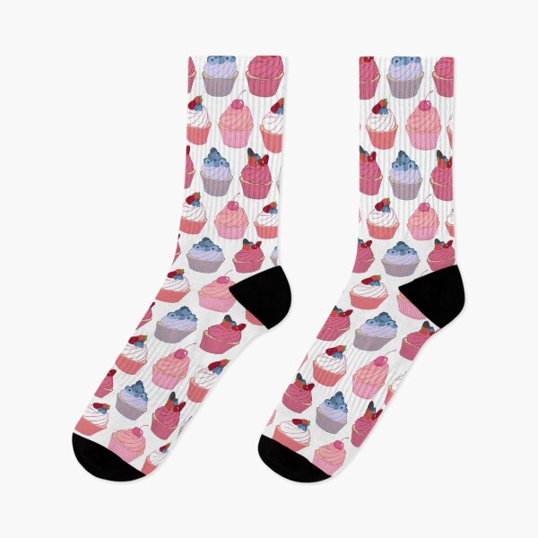 Item preview, Cupcake pattern | Cherry, Strawberry, Blueberry and Raspberry Fancy Cupcakes on White designed and sold by Lindsay Marie Patterns.