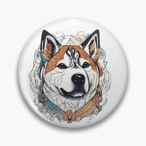 Item preview, colorful akita inu designed and sold by Spanishsoul.