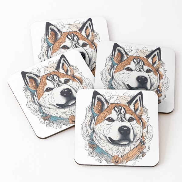 Item preview, colorful akita inu designed and sold by Spanishsoul.