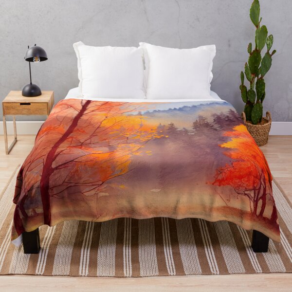 Item preview, Colorful Autumn Landscape Watercolor 4 designed and sold by Art by Lilia.