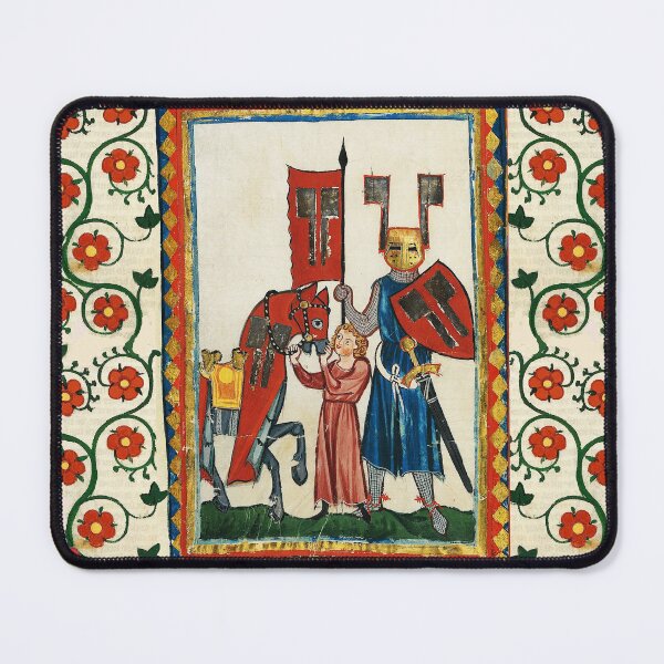 Item preview, GERMAN EPIC POET AS TEUTONIC KNIGHT MEDIEVAL MINIATURE WITH WILD ROSES designed and sold by BulganLumini.