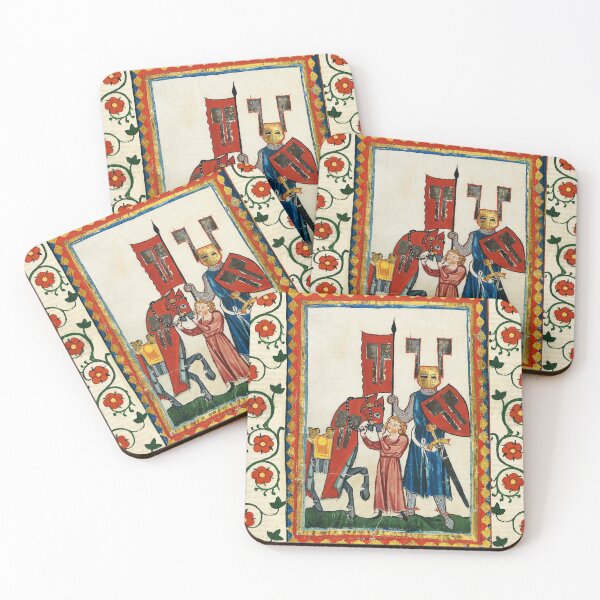 Item preview, GERMAN EPIC POET AS TEUTONIC KNIGHT MEDIEVAL MINIATURE WITH WILD ROSES designed and sold by BulganLumini.