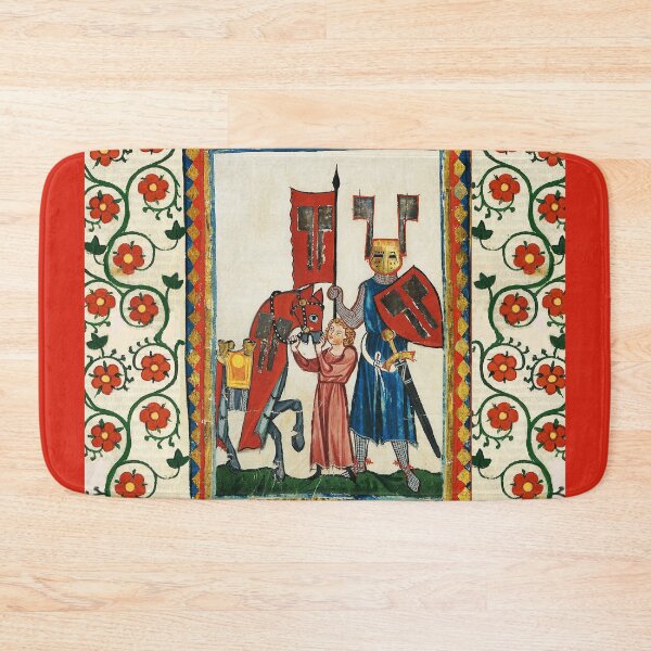 Item preview, GERMAN EPIC POET AS TEUTONIC KNIGHT MEDIEVAL MINIATURE WITH WILD ROSES designed and sold by BulganLumini.