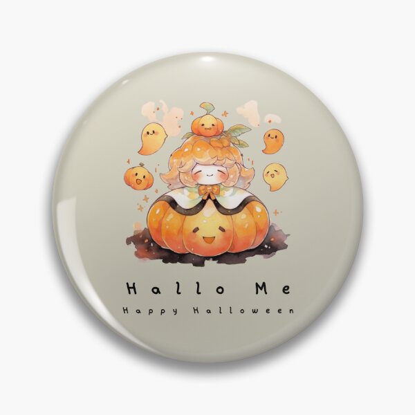 Item preview, Hallo Me: Kawaii Girl with Pumpkin and Ghosts - A Watercolor Tale of Duckcore and Booru designed and sold by anyBooks-Studio.