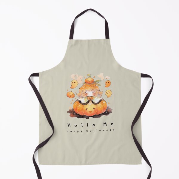 Item preview, Hallo Me: Kawaii Girl with Pumpkin and Ghosts - A Watercolor Tale of Duckcore and Booru designed and sold by anyBooks-Studio.