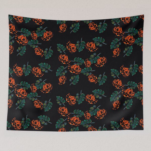 Aperçu de l'œuvre Roses et feuilles oranges créée et vendue par FlowerandDesing.