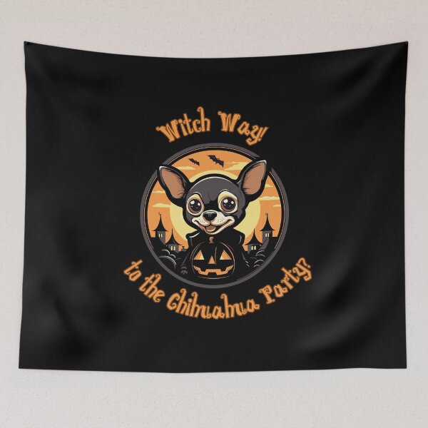 Item preview, Halloween Chihuahua Witch Way to the Chihuahua Party designed and sold by PiggyBoxer.