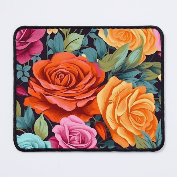 Item preview, Boho roses floral pattern, colorful, seamless pattern designed and sold by SvarunPogani.