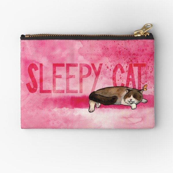 Sleepy cat Zipper Pouch