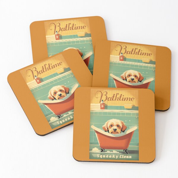 Item preview, Bathtime dog retro (#02) [Create a set!] designed and sold by SolidEarthArt.