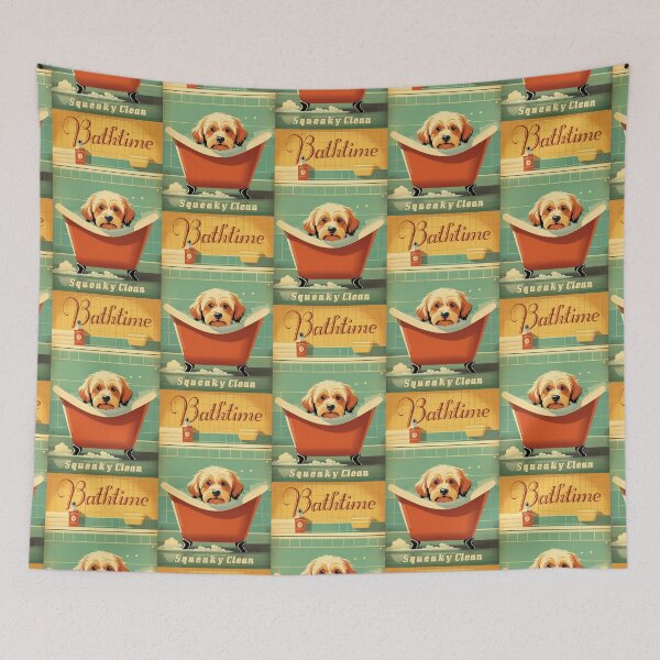 Item preview, Bathtime dog retro (#02) [Create a set!] designed and sold by SolidEarthArt.
