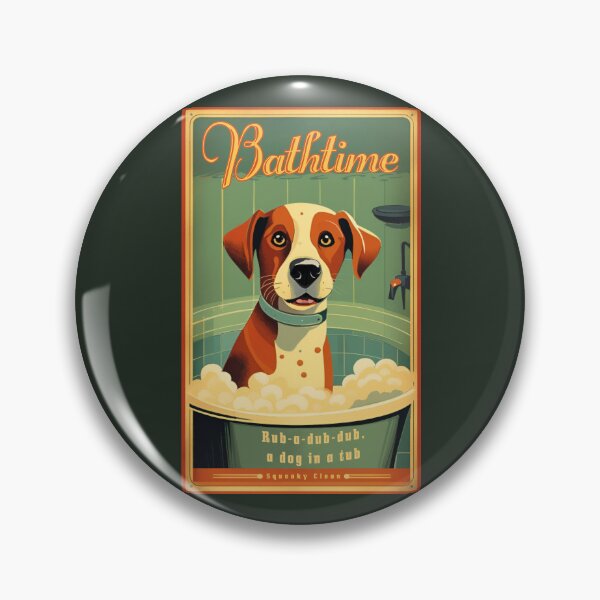 Item preview, Bathtime dog retro (#05) [Create a set!] designed and sold by SolidEarthArt.