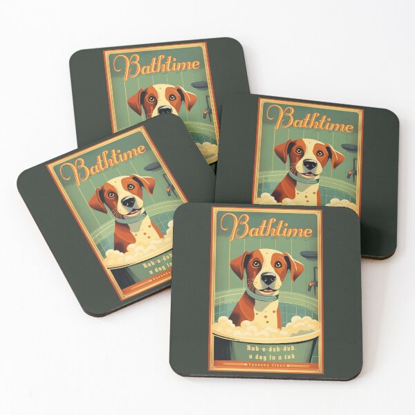 Item preview, Bathtime dog retro (#05) [Create a set!] designed and sold by SolidEarthArt.