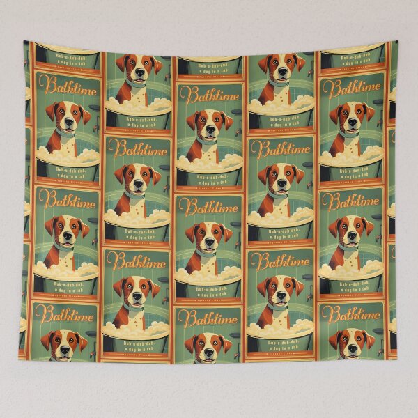 Item preview, Bathtime dog retro (#05) [Create a set!] designed and sold by SolidEarthArt.