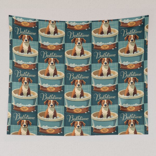 Item preview, Bathtime dog retro (#06) [Create a set!] designed and sold by SolidEarthArt.