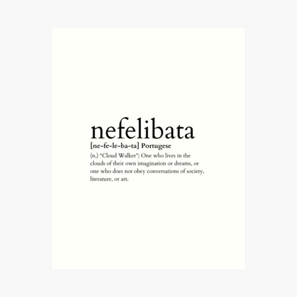 Nefelibata Aesthetic Word Definition  Photographic Print for Sale