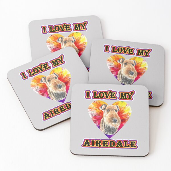 Item preview, I Love My Airedale, colorful heart designed and sold by LiliyaHarpe.