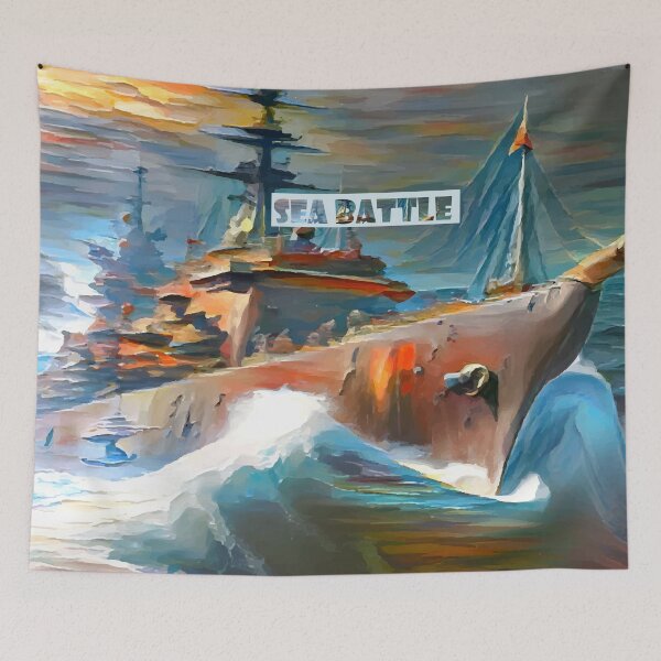 Item preview, sea battle, nautical art, ocean warfare, adventure poster, ship battle designed and sold by Natairbrush.