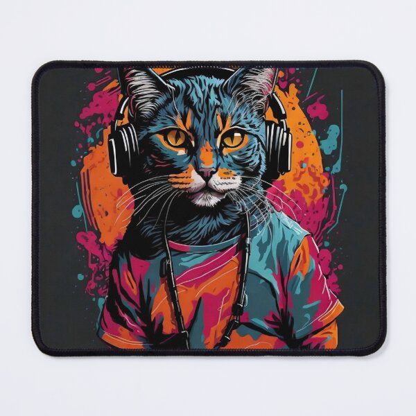 Item preview, Groove Master: Hip Hop Cat with Headphones Artwork designed and sold by Indianrocks.