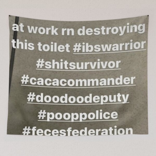 Item preview, IBS bathroom sign designed and sold by Hungry Hungry  Buffalo.