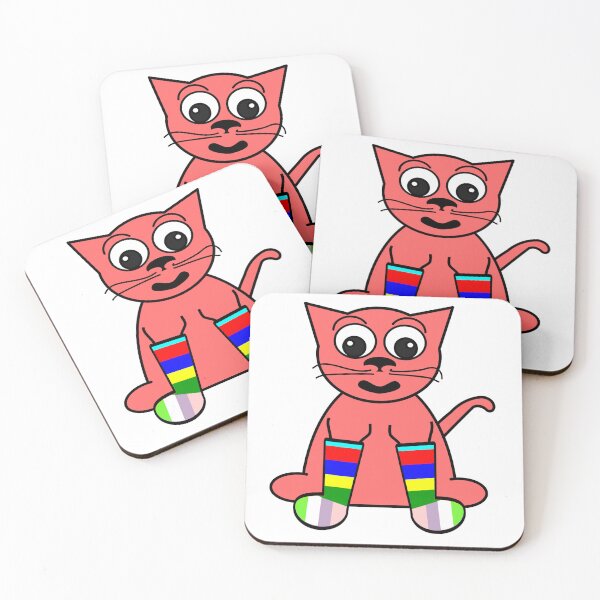 Item preview, Colorful Cartoon Cat in Rainbow Socks designed and sold by thespecialtyhub.