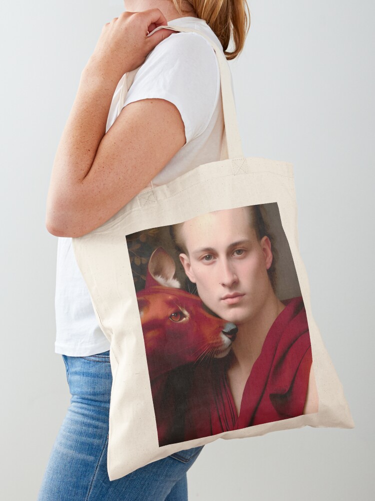 Tote Bag, mAN with hYENA designed and sold by CONSTNTBLVR