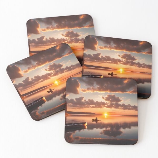 Item preview, sunset over the lake designed and sold by ARabbitHole.