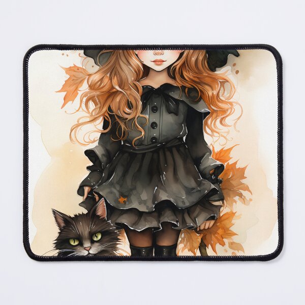 Item preview, Little witch and a cat 3 designed and sold by Red Witch Art.