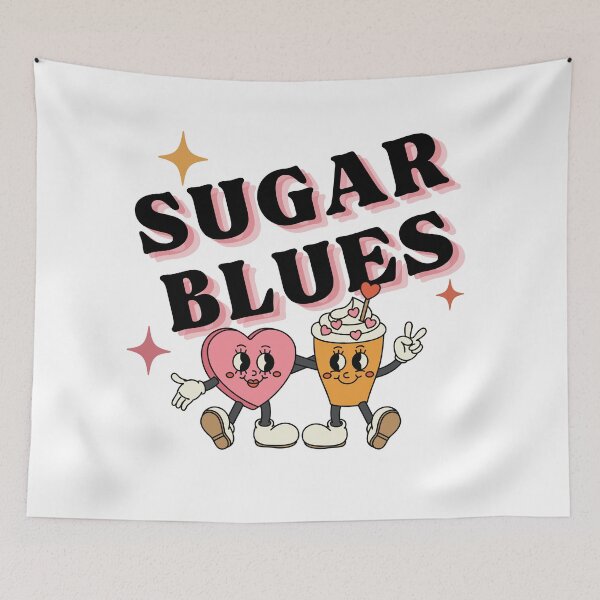 Item preview, sugar blues - pink sweet heart groovy retro vintage designed and sold by TNwandesignart.