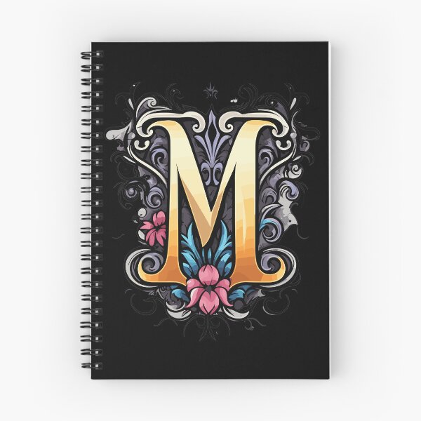 Item preview, gothic floral letter M  designed and sold by Five Seventy Five.
