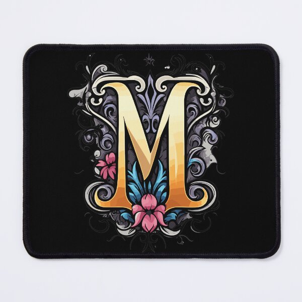 Item preview, gothic floral letter M designed and sold by Five Seventy Five.