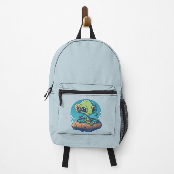 Item preview, Cute alien comes out of his spaceship on Earth designed and sold by davidbomel-Art.