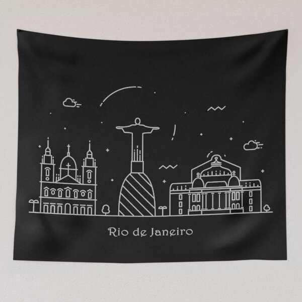 Item preview, Rio de Janeiro Skyline Minimal Line Art Poster designed and sold by A Deniz Akerman.