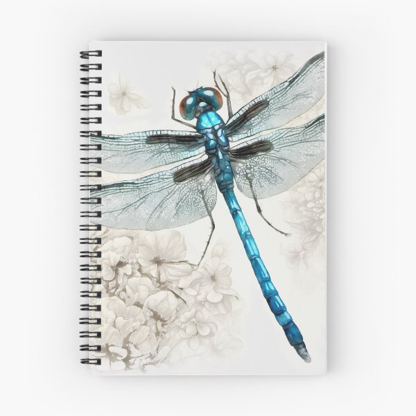 Item preview, Blue Dragonfly On A White Floral Background designed and sold by taiche.