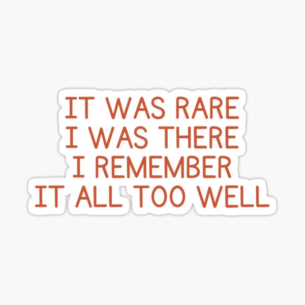 I remember it All too well Taylor Swift Sticker