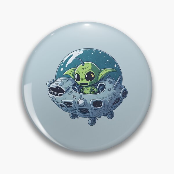 Item preview, Cute alien comes out of his spaceship on Earth designed and sold by davidbomel-Art.