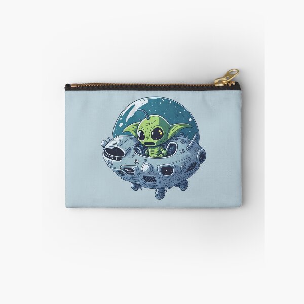 Item preview, Cute alien comes out of his spaceship on Earth designed and sold by davidbomel-Art.