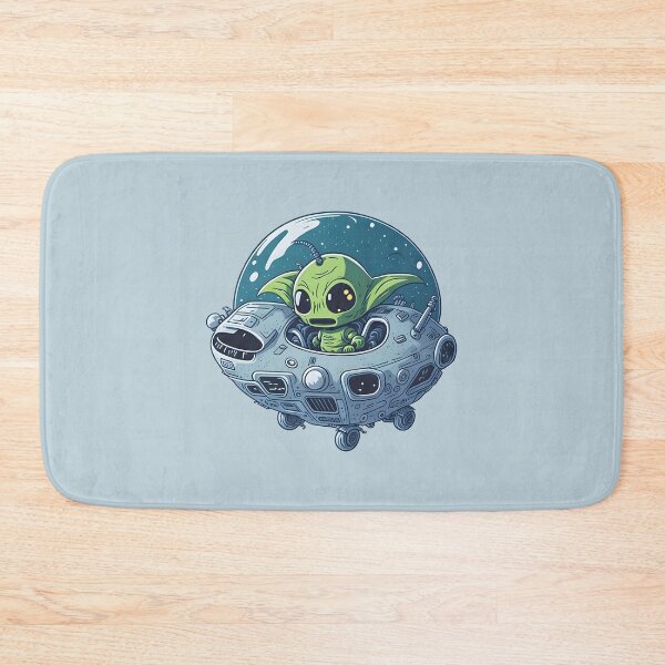 Item preview, Cute alien comes out of his spaceship on Earth designed and sold by davidbomel-Art.