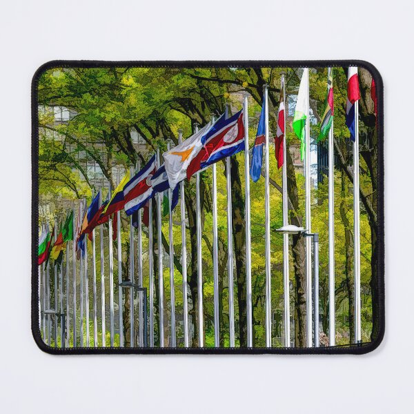 Item preview, Row of Flags at United Nations NYC designed and sold by Debra Martz.