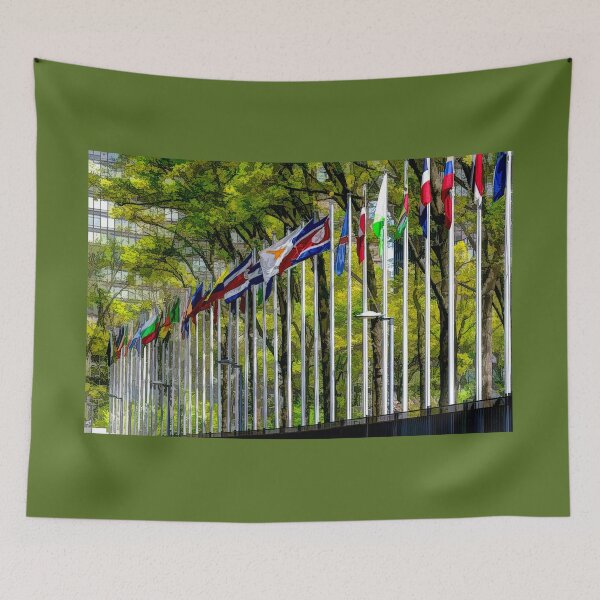 Item preview, Row of Flags at United Nations NYC designed and sold by Debra Martz.