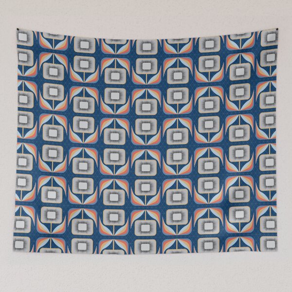 Item preview, FLOWER EUPHORIA - Navy designed and sold by Carina Parry Studios.