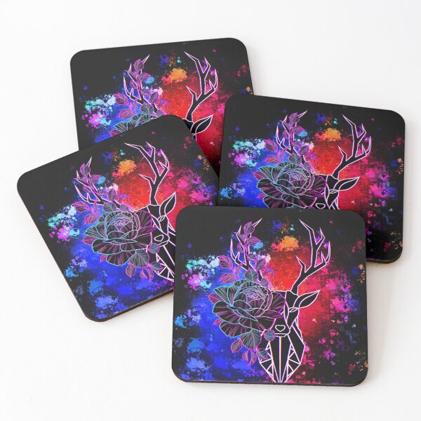 Item preview, Floral Enchantments: Serene Deer Portrait with Blooming Flowers Artwork designed and sold by Indianrocks.
