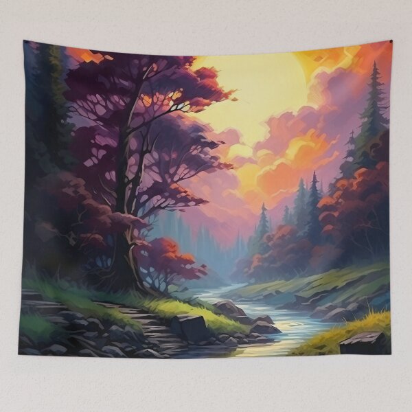 Item preview, Colorful Autumn Scene designed and sold by Red Witch Art.