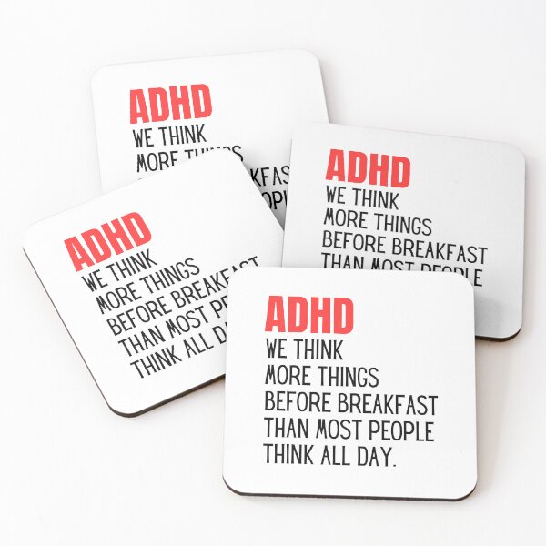 Item preview, ADHD, We Think More Things Before Breakfast Than Most People Think All Day. designed and sold by StickerSparkle.