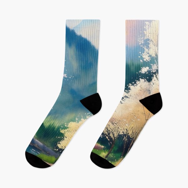 Item preview, Watercolor Mountain Landscape - Impressionism and Chinese painting designed and sold by joejiing.
