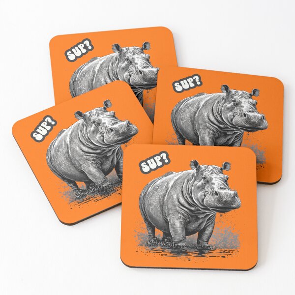 Item preview, Hippopotamus Hippo - Animal Lovers Gift designed and sold by InkyGenies.